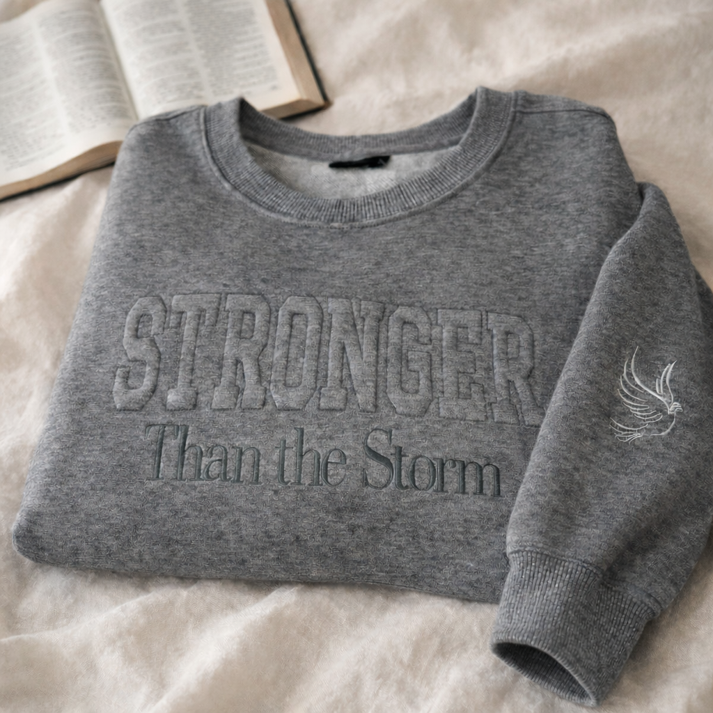 Whispered Faith Embroidered  Sweatshirt - Christian Scripture Crewneck, Comforting Faith Gift
