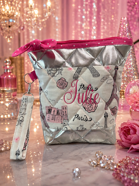 Quilted Personalized Cosmetic Bags