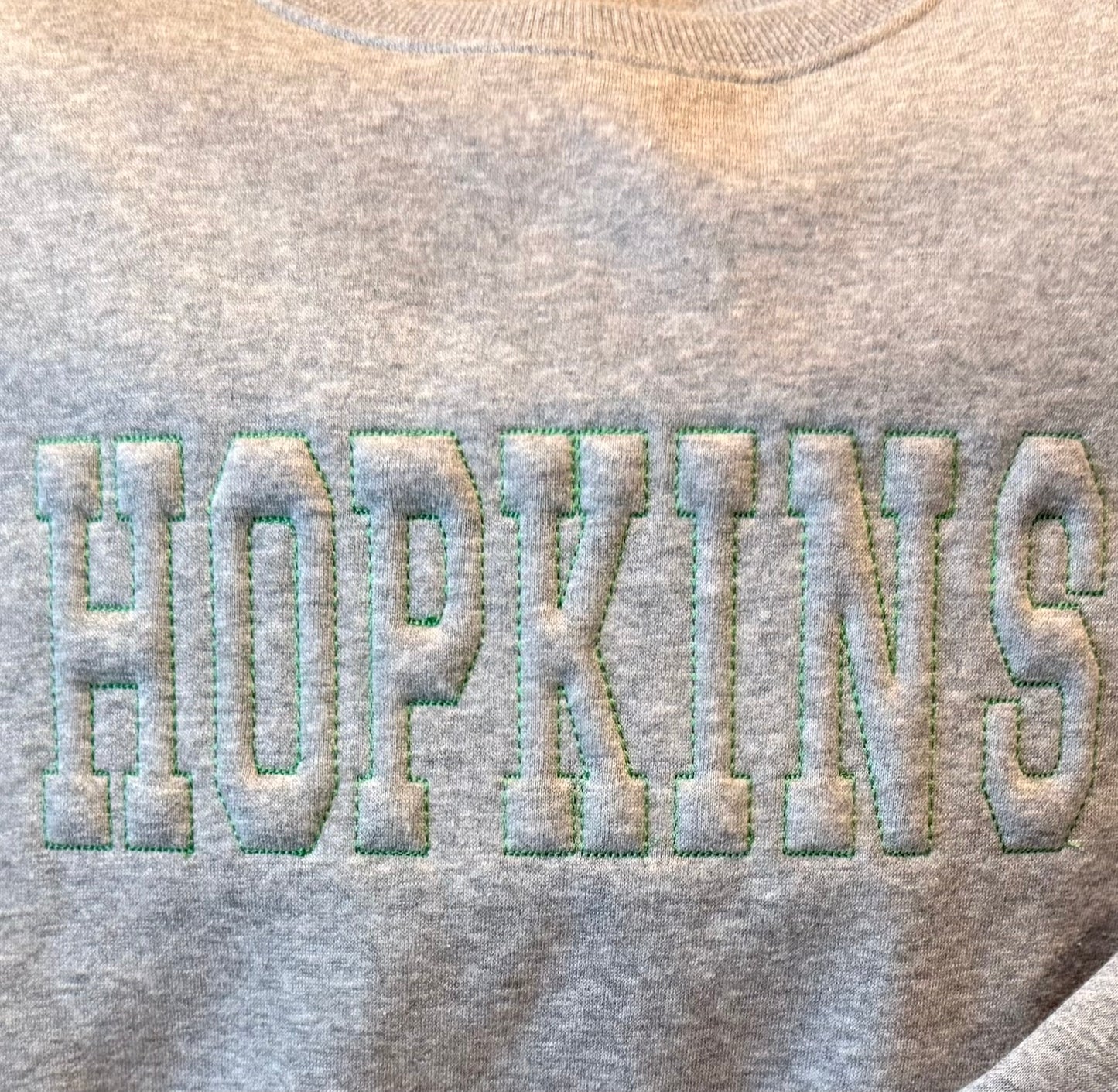 Custom Embossed Sweatshirt Personalized Raised Letter Design Embroidered Sleeve