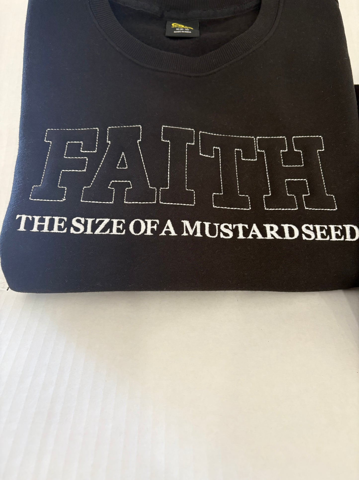 Whispered Faith Embroidered  Sweatshirt - Christian Scripture Crewneck, Comforting Faith Gift