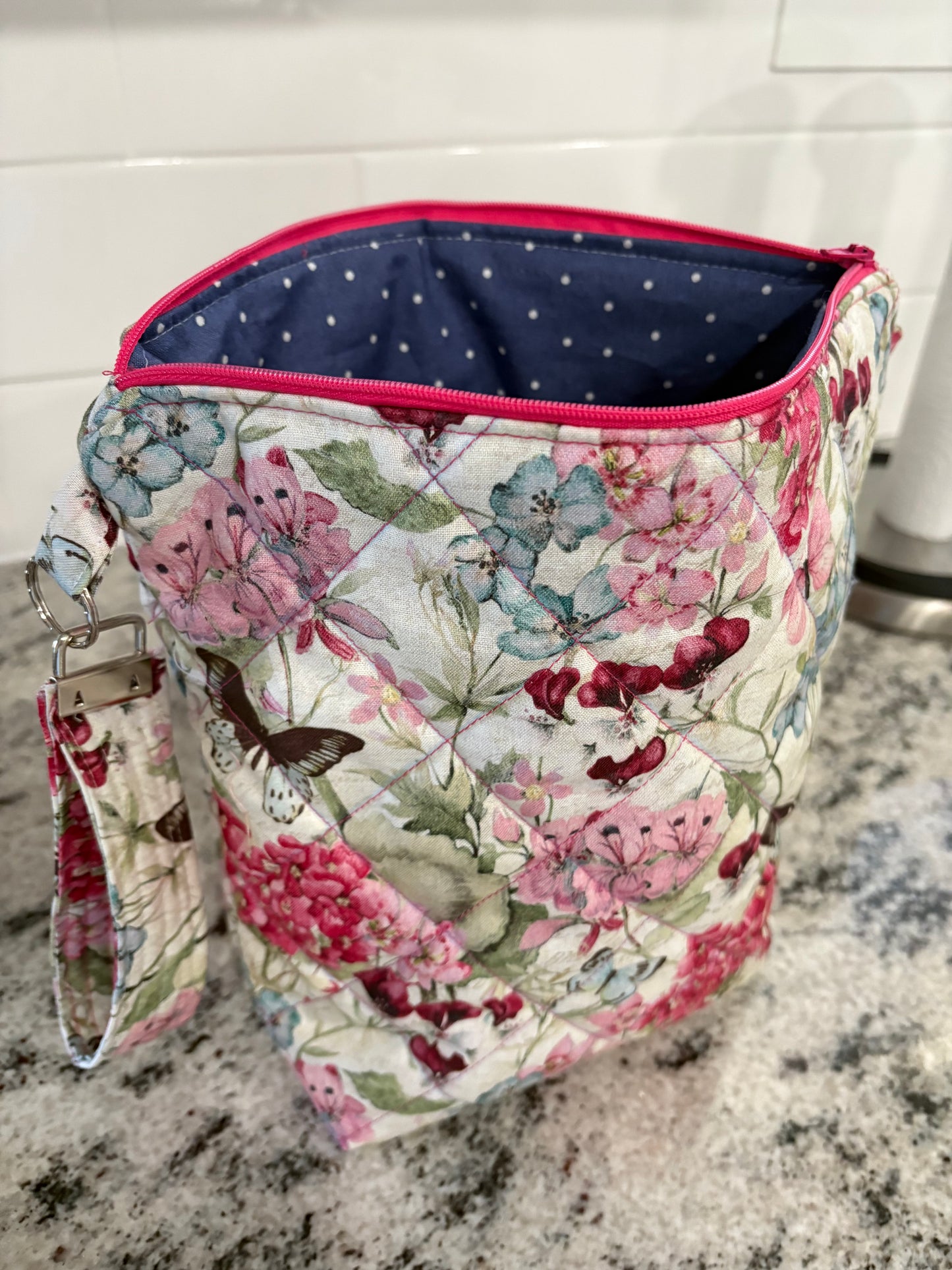 Quilted Personalized Cosmetic Bags