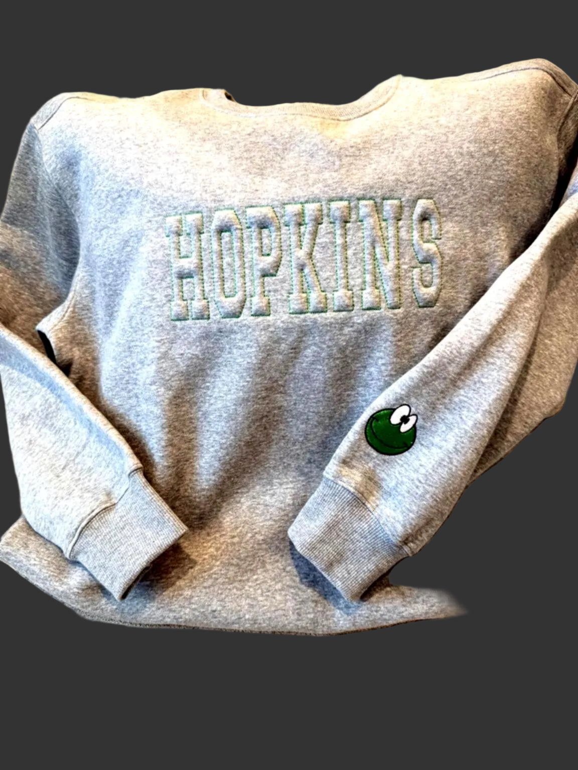 Custom Embossed Sweatshirt Personalized Raised Letter Design Embroidered Sleeve