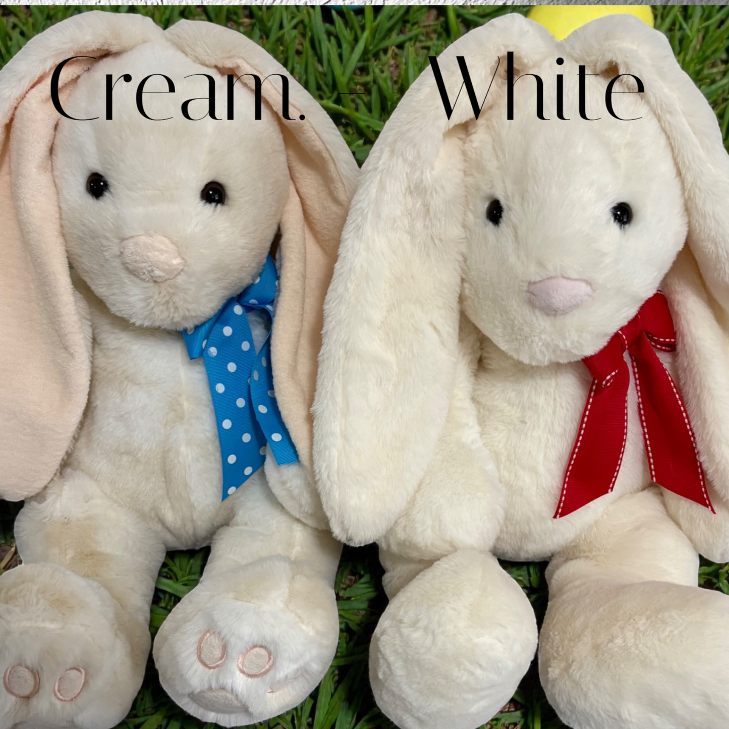 Sweet Companion Personalized White Bunny-Embroidered Heirloom Plush Keepsake. Comfort Gift for Child
